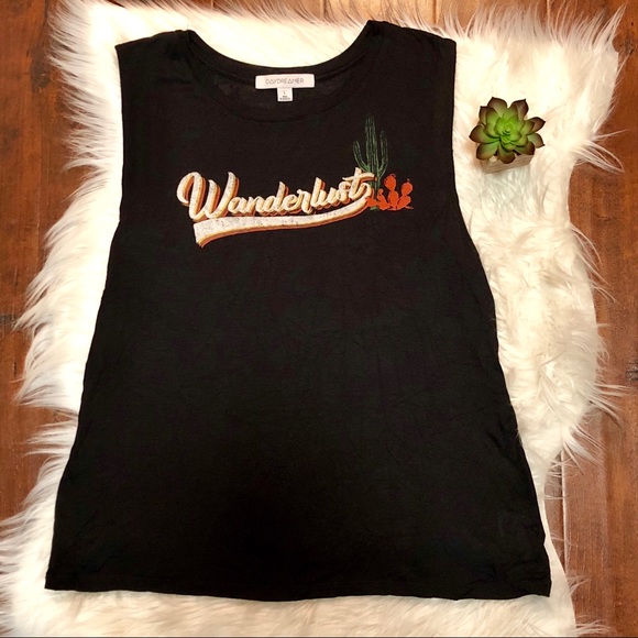 Daydreamer Tops - NWOT Daydreamer Wanderlust Muscle Tank Top Tee L